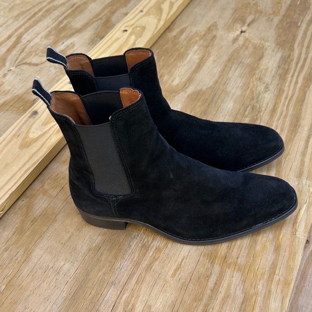 PRISTINE Shoe the Bear Black Suede Eli Chelsea Boots Made in Portugal EU 42